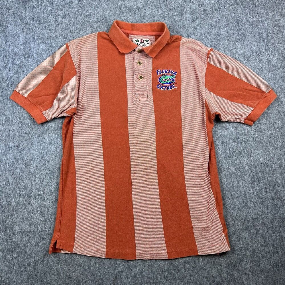 Vtg Boa Resort Men's Polo Shirt Florida Gators Orange Striped 90's Golf Size M